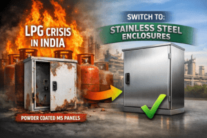 LPG Crisis in India: How It’s Disrupting Powder Coating in MS Panels & Why NexGen Enclosures Recommends Stainless Steel