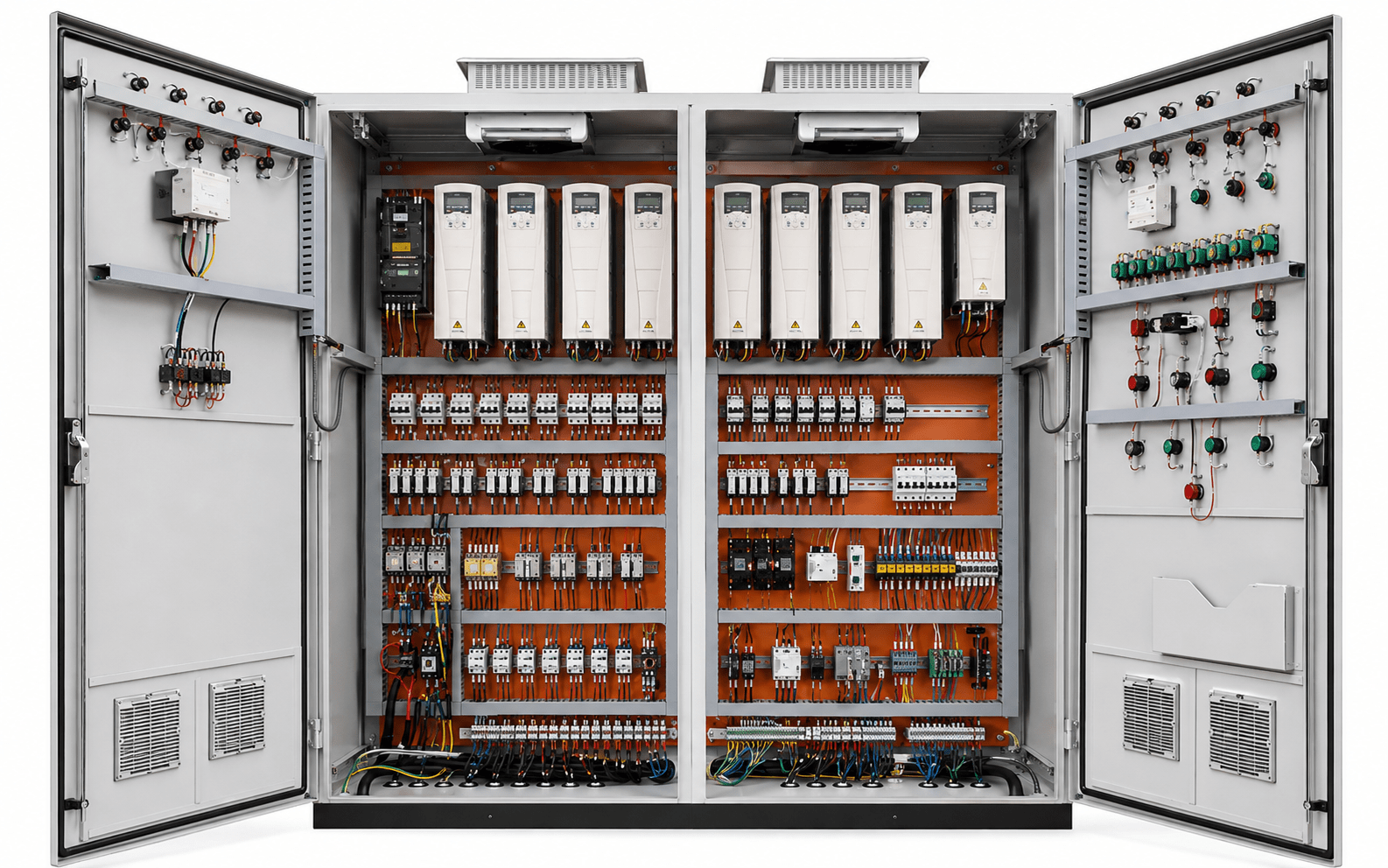 Industrial PLC automation and VFD control panel by NexGen Enclosures